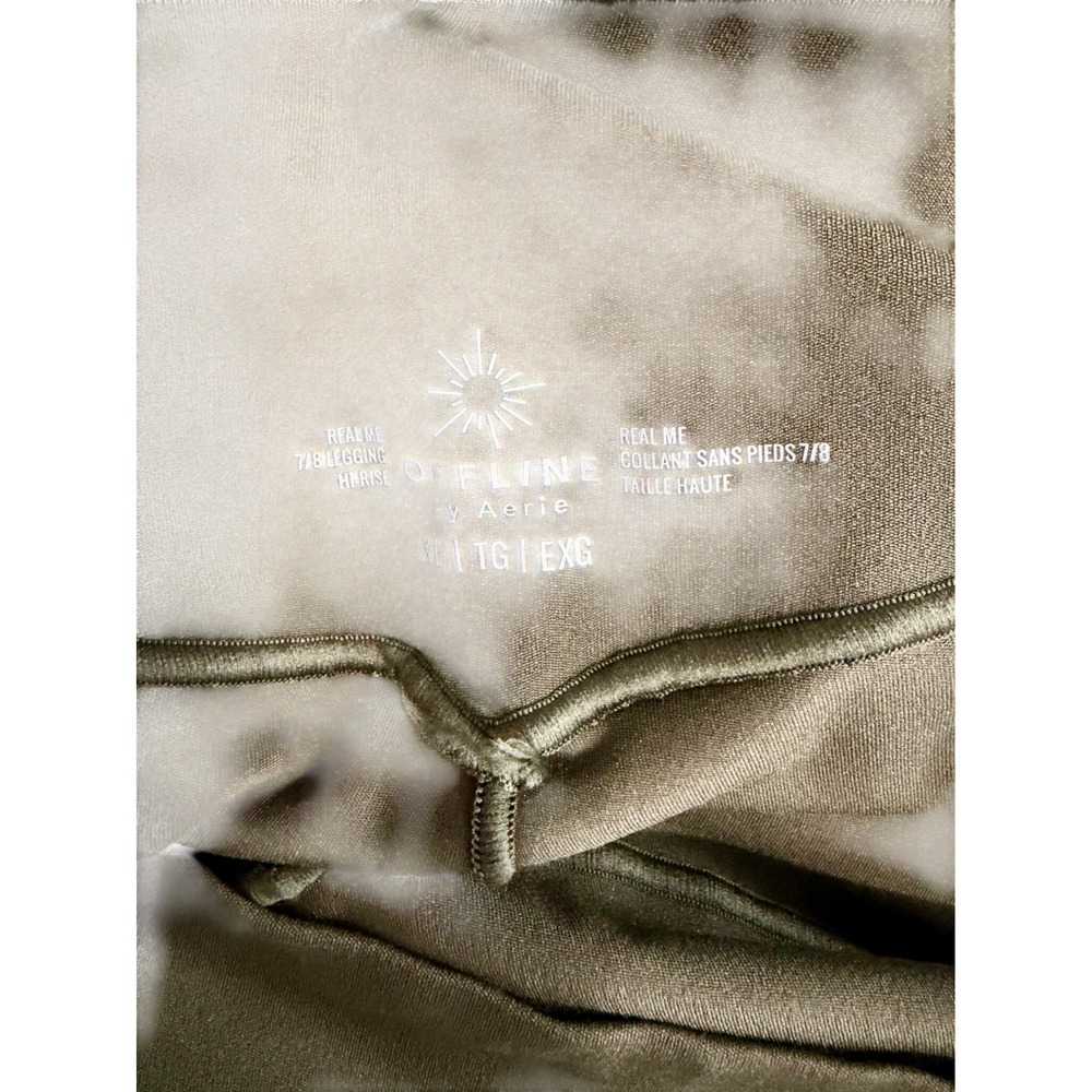Offline by Aerie Real Me 7/8‎ High Rise Leggings Olive Green XL High Waisted - Picture 2 of 3